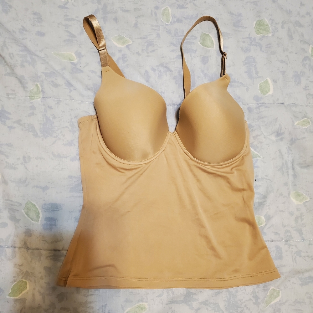 Beige underwire bra cami